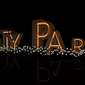 City Park 3D Letters Design With Illuminated Edges And Reflective Decorative Beads