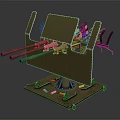 Tactical Military Weapon With Multiple Barrels Metal Base And Mounted Stand