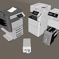 Modern Multifunctional Office Appliances With Printers Scanners And Copiers 3d model