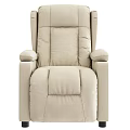 Beige Comfortable Massage Chair With Soft Upholstery Armrests And Side Pocket In Modern Living Room