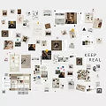 Creative Collage Wall Featuring Various Photos Paper Notes And Keep Real Text