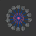 Modern Blue Chandelier With Multiple Spherical Bulbs And Metallic Frame Design Structure