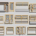 Wooden Frame Models In Various Designs For Architectural Window And Door Structures 3d model