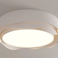Modern White Ceiling Light with Wavy Textured Shade and Soft Illumination 3d model