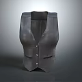 Classic Black Leather Vest With Button Front And Side Pockets Design