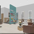 Bright Modern Beauty Salon Interior With Hairdressing Chairs Sofa Mirrors Lighting And Decorative Wall