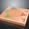 Wooden Family Board Game With Colorful Marbles And Storage Grooves For Indoor Leisure