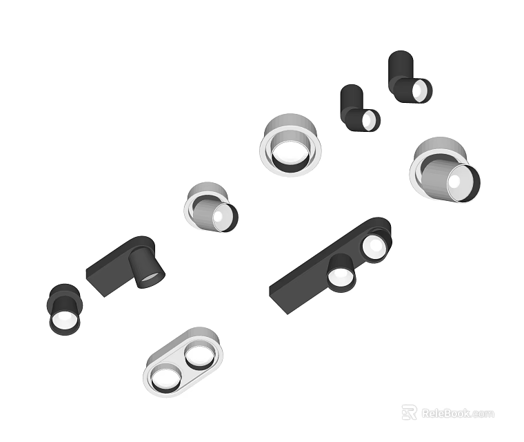 Modern Downlights And Spotlights With Stylish Designs For Home And Office Lighting 3d model 