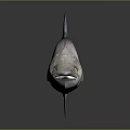3D Rendered Fish with Silver Body and Blue Fins on Gray Background with Reflection