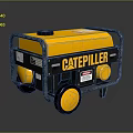Caterpillar Portable Power Generator With Yellow Black Design And Mobility Wheels 3d model