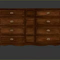 Traditional Wooden Entryway Cabinet Sideboard With Multiple Drawers And Metal Handles Design