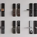 Modern Smart Door Handles With Digital Keypad And Lever Designs In Black Gray