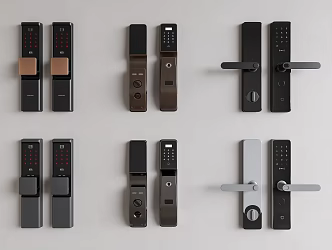 Gate fingerprint lock anti-theft door password lock anti-theft door lock smart lock electronic lock door handle 3d model