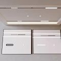Modern Ceiling Design With Smooth White Panels And Recessed LED Lighting 3d model