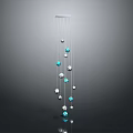 Hanging Wind Chime with Silver and Blue Balls for Daily Necessities Decoration