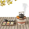 New Chinese Tea Set Boiling Tea in Stove 3d model