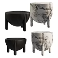 Modern Side Tables with Wooden and Marble Tops and Unique Legs for Living Room