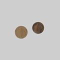 Wooden Sphere Component With Contrasting Wood Grain Textures On Light And Dark Surfaces