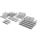Metal Bleachers With Tiered Seating And Railings For Sports Venues