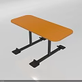 Functional Desk with Yellow Tabletop and Black Legs Stable Support Structure 3d model