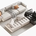 Double sofa Multi-person sofa Corner sofa 3d model