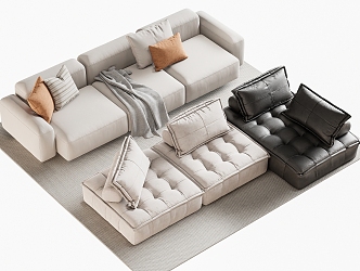 Double sofa Multi-person sofa Corner sofa 3d model