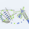 Colorful Outdoor Playground Equipment with Climbing Nets Slide Rings and Platforms for Kids