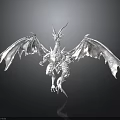 Fantasy White Winged Dragon Character With Horned Scaled Body And Majestic Wings