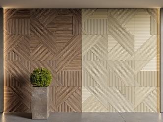 Modern panel modeling background wall 3d model