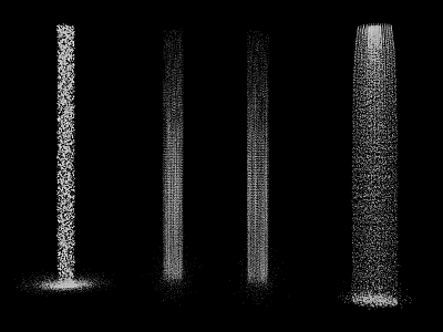 Abstract White Particle Columns In Different Forms On Black Background 3d model