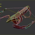 Red And Gold Ornate Crossbow Weapon With Metallic Decorative Mechanical Design