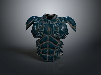 Tactical Dark Weapon Chest Armor Featuring Metallic Plates And Sci Fi Details 3d model