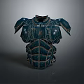 Tactical Dark Weapon Chest Armor Featuring Metallic Plates And Sci Fi Details 3d model