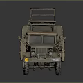 Military Style Olive Green Utility Vehicle With Roof Cargo Rack And Six Wheel Drive