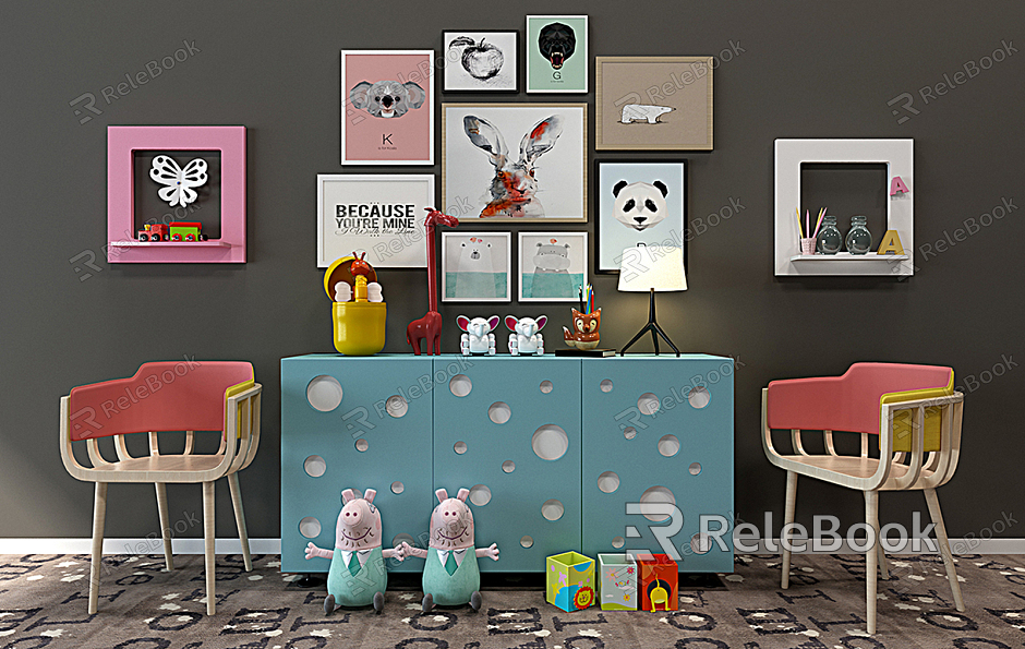 Modern Side Cabinet Creative Children's Room Side Cabinet Decorative Cabinet Leisure Chair model