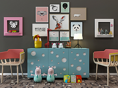 Modern Side Cabinet Creative Children's Room Side Cabinet Decorative Cabinet Leisure Chair model