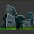 Natural Wood And Stone Materials With Geometric Shapes And Green Bases