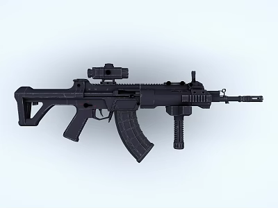 Modern Black Tactical Rifle With Adjustable Stock Magazine And Scope For Military Shooting Use 3d model