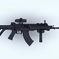 Modern Black Tactical Rifle With Adjustable Stock Magazine And Scope For Military Shooting Use