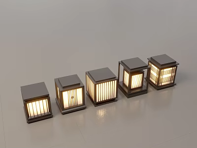 Modern Chinese Landscape Lamp Lawn Lamp Garden Lamp Outdoor Lamp Combination 3d model