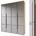 Modern Wardrobe Design With Sliding Doors Metal Handles And Light Colored Panels