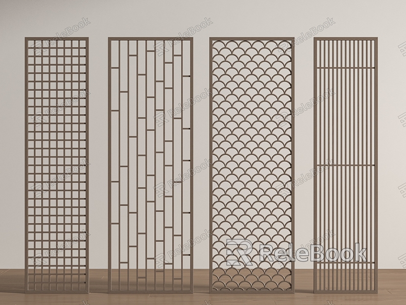 New Chinese Style Chinese Style Partition New Chinese Style Wooden Lattice Partition Hollow Partition Wooden Partition Lattice Partition model