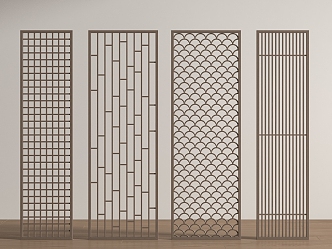 New Chinese Style Chinese Style Partition New Chinese Style Wooden Lattice Partition Hollow Partition Wooden Partition Lattice Partition 3d model