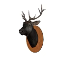 Decorative Ornament Set With Realistic Deer Head For Home Wall Decoration