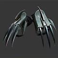 Futuristic Creature Character Mechanical Claw With Metallic Structure And Sharp Red Claws 3d model