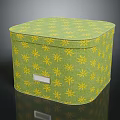 Green Decorative Ornament Set With Yellow Star Pattern And Silver Label Storage Box