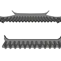 New Chinese-style Eaves Tiles Eaves Glass Ancient Architecture Roof Ridge Eaves Line Building Components 3d model