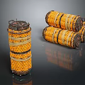 Woven Storage Boxes In Orange Brown Color With Straps For Home Organization Use
