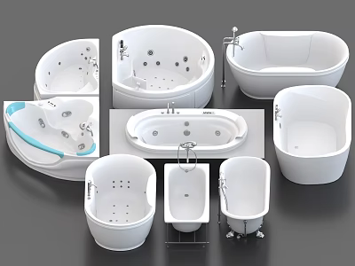 Various Modern Bathtub Types With Different Designs And Stylish Features 3d model