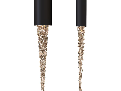 Modern Black Wall Sconces With Hanging Crystal Decor For Home Interior 3d model